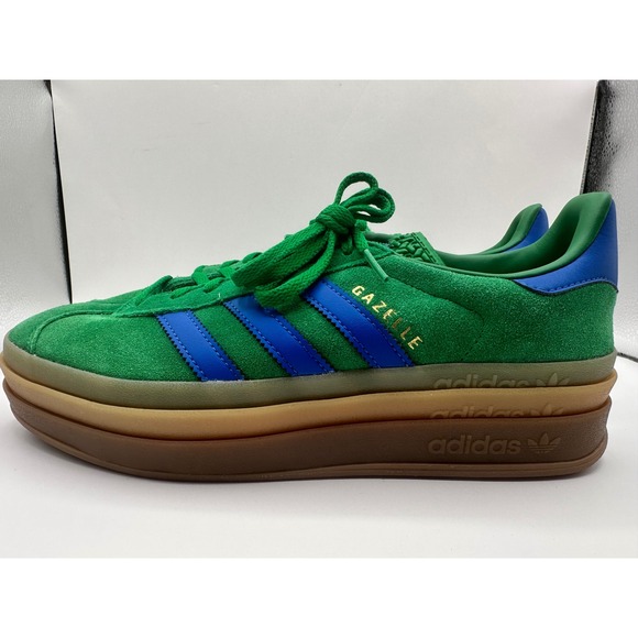 Adidas Gazelle Bold Stackform Platform Green Blue Suede Shoes Women's - Picture 4 of 11